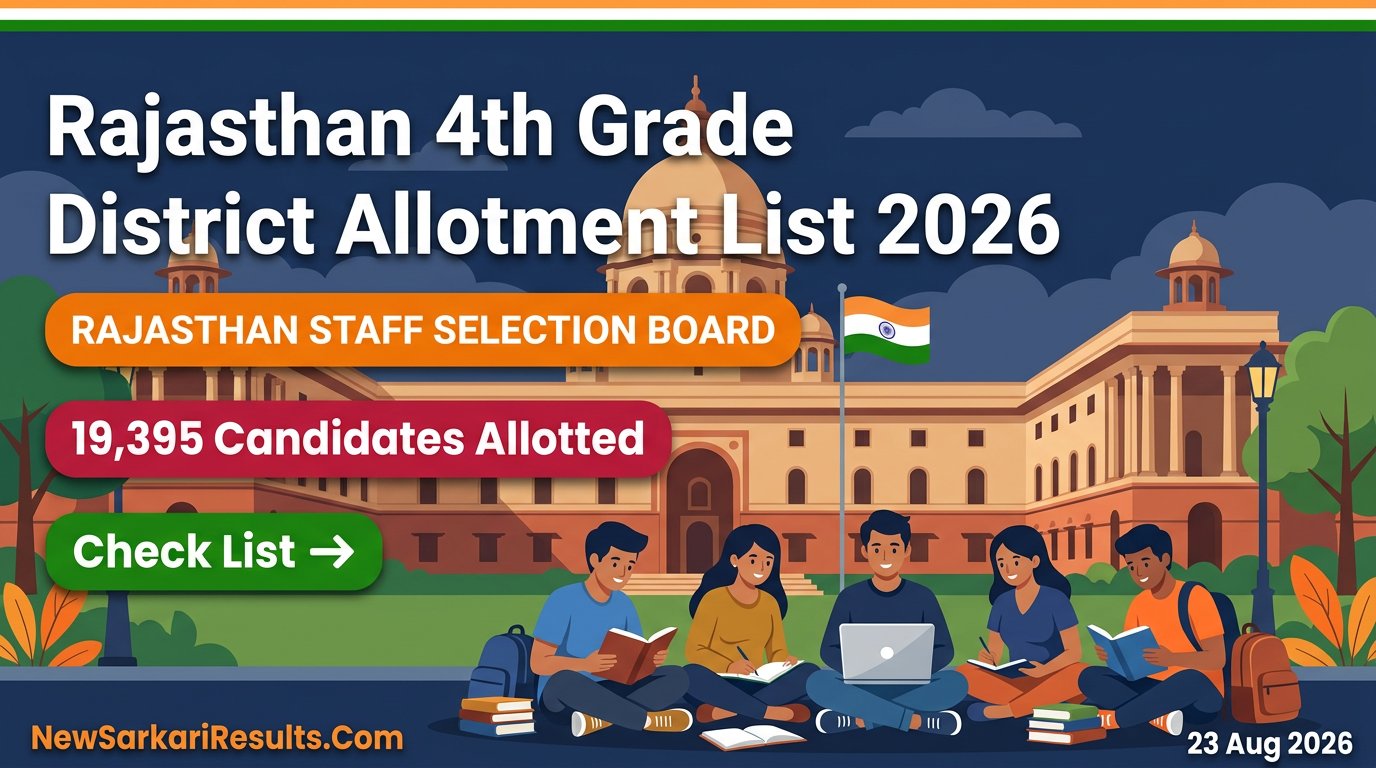 Rajasthan 4th Grade District Allotment List 2026 — 19,395 अभ्यर्थियों का जिला आवंटन