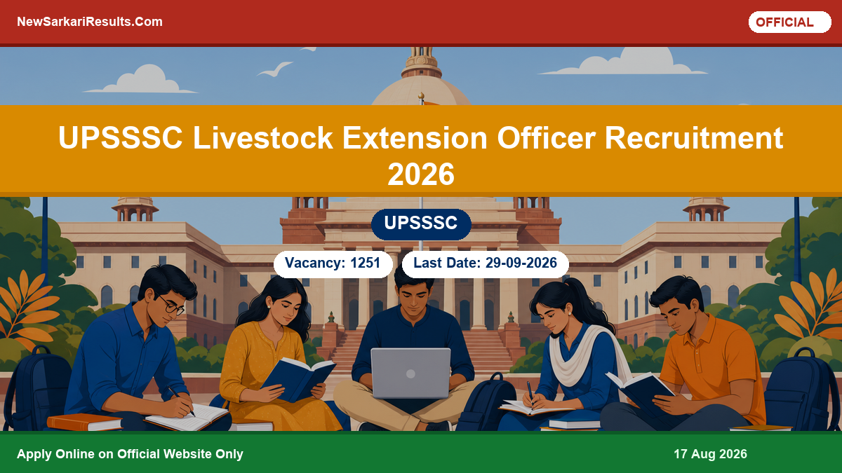 UPSSSC Livestock Extension Officer - 1251 Posts Recruitment 2026