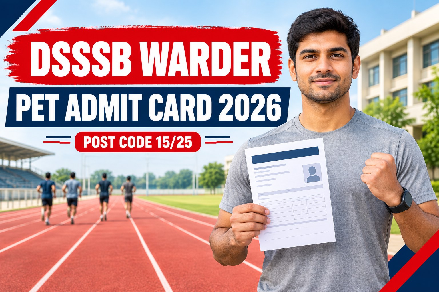 DSSSB Warder Post Code 15/25 PET Admit Card 2026