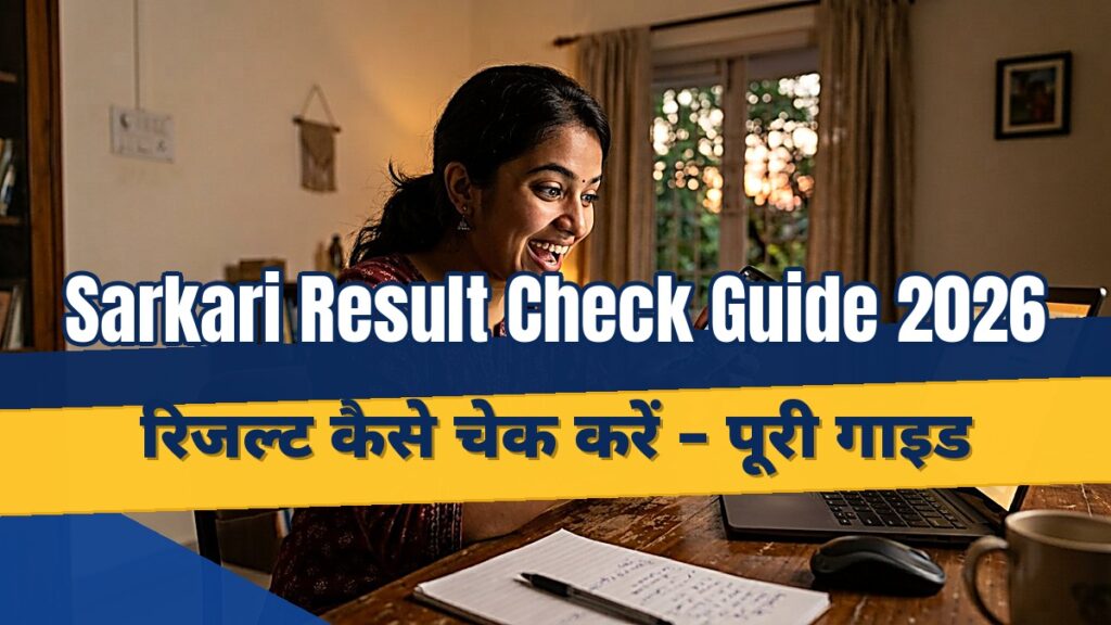 Government result check guide showing how to download scorecards from official sarkari result portals