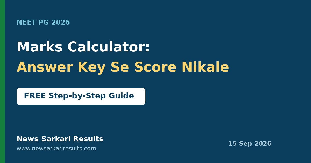 NEET PG 2026 marks calculator - answer key se marks kaise calculate kare +4 -1 0 marking formula aur free score table feature image