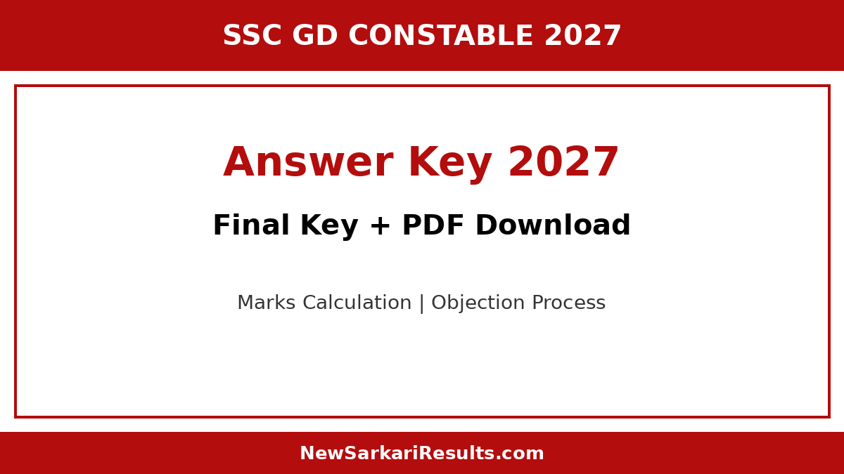 SSC GD Answer Key 2027 — Final Key, PDF Download, Marks Calculation